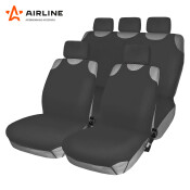 Чехлы-майки Airline F2k для передних и задних сидений, полиэстер, серый цвет, 8 предметов