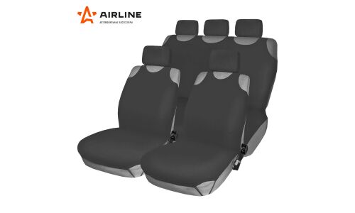 Чехлы-майки Airline F2k для передних и задних сидений, полиэстер, серый цвет, 8 предметов