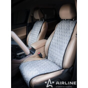 Накидки Airline Алькантара для передних сидений, полиэстер, серый цвет, 2 предмета