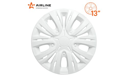 Колпаки на колеса Airline Лион, 13", белые, под карбон, 2 шт, арт. AWCC-13-03