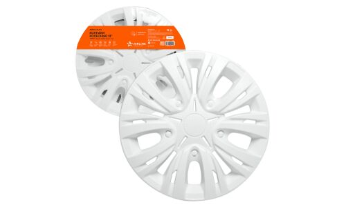 Колпаки на колеса Airline Лион, 13", белые, под карбон, 2 шт, арт. AWCC-13-03