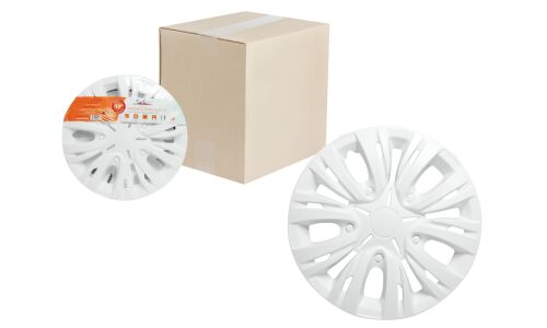 Колпаки на колеса Airline Лион, 14", белые, под карбон, 2шт, арт. AWCC-14-03