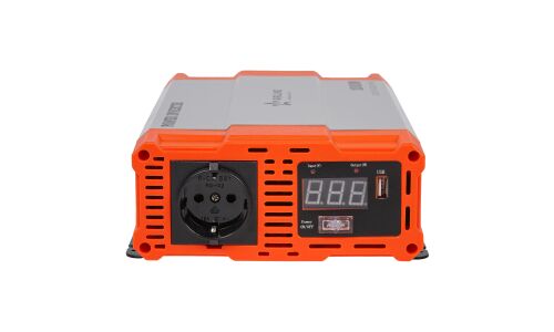 Инвертор напряжения Airline, 12В(DC)→220В(AC), 50Гц, 1000Вт, (+USB 5В), арт. API-1000-07