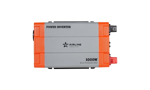 Инвертор напряжения Airline, 12В(DC)→220В(AC), 50Гц, 1000Вт, (+USB 5В), арт. API-1000-07