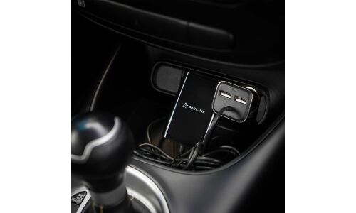 Зарядное устройство в прикуриватель Airline, 12/24В, 2xUSB (5В, 1/2.1А) + 2xUSB (5В, 2.1A), кабель 180см, чёрное, арт. ACH-4U-16