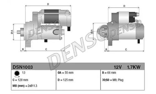 Стартер Denso, арт. DSN1003