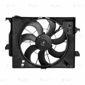 Вентилятор охлаждения радиатора Luzar, с кожухом, без резистора, для Hyundai Solaris, KIA Rio, арт. LFK 08L0