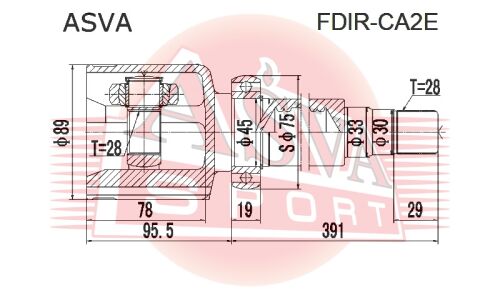 ШРУС Asva, передний, правый, внутренний, арт. FDIR-CA2E