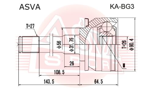 ШРУС Asva, внешний, арт. KA-BG3