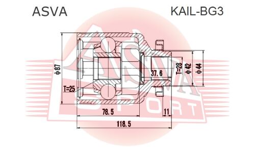 ШРУС Asva, внутренний, арт. KAIL-BG3