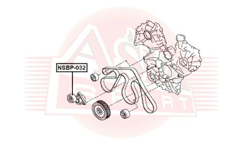 Ролик навесного оборудования Asva натяжной, арт. NSBP-032