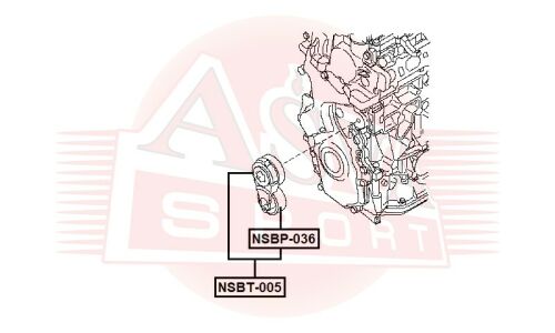 Ролик навесного оборудования Asva натяжной, арт. NSBP-036