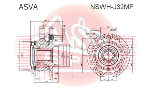 Ступица колеса Asva, арт. NSWH-J32MF