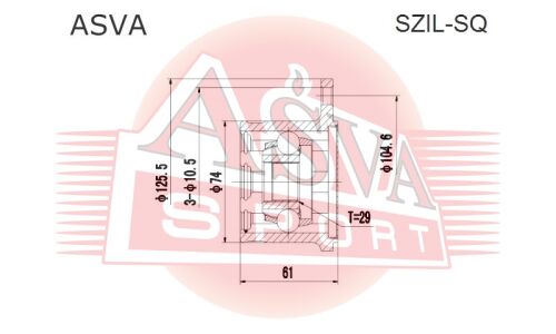ШРУС Asva, внутренний, арт. SZIL-SQ