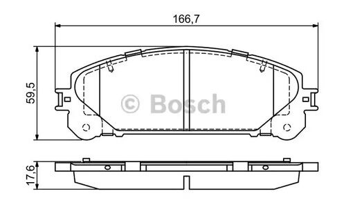 Колодки тормозные дисковые Bosch, передние, комплект на ось (4 шт), арт. 0 986 494 686