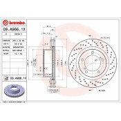 Диск тормозной Brembo Xtra, арт. 09A9661X