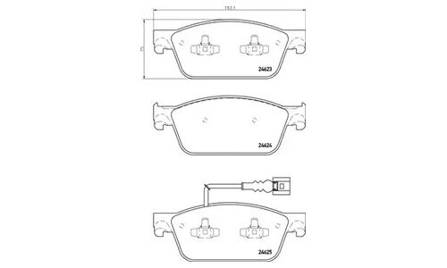 Колодки тормозные дисковые Brembo, комплект на ось (4 шт), арт. P85141