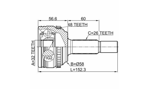 ШРУС Febest, передний, внешний, арт. 0110-ZRE142A48