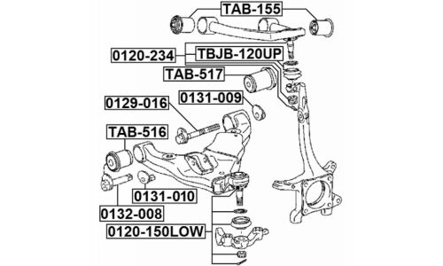 Втулка-эксцентрик Febest 0132-008, для Toyota/Lexus (OEM 48409-60040)