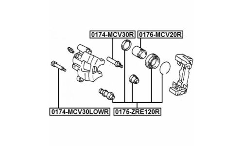 Направляющая тормозного суппорта Febest, задняя, арт. 0174-MCV30LOWR