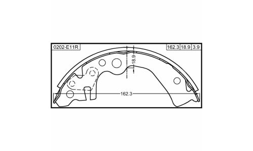 Колодки тормозные барабанные Febest, комплект на ось (4 шт), арт. 0202-E11R