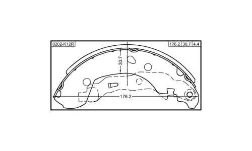 Колодки тормозные барабанные Febest, комплект на ось (4 шт), арт. 0202-K12R
