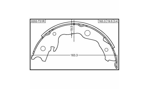 Колодки тормозные барабанные Febest, комплект на ось (4 шт), арт. 0202-T31R