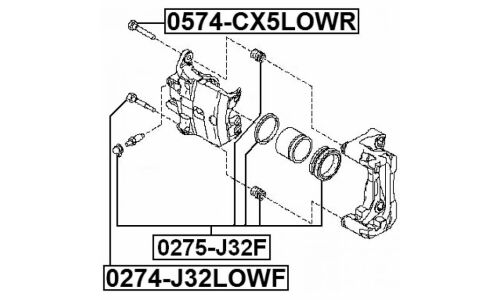 Направляющая тормозного суппорта Febest, передняя, арт. 0274-J32LOWF