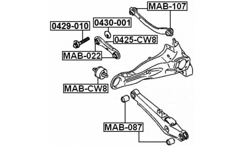 Болт регулировочный (эксцентрик) Febest 0429-010, для Mitsubishi (OEM MN184101)