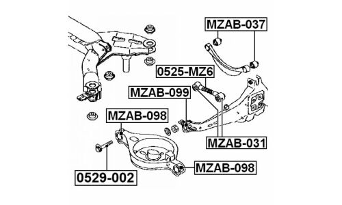 Болт регулировочный (эксцентрик) Febest 0529-002, для Mazda (OEM KD35-28-66Z)