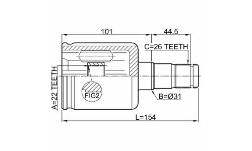 ШРУС Febest, передний, левый, внутренний, арт. 2311-PV