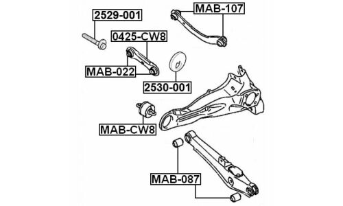 Болт регулировочный (эксцентрик) Febest 2529-001, для Citroen/Peugeot/Mitsubishi (OEM 5181.28, 4117A018)