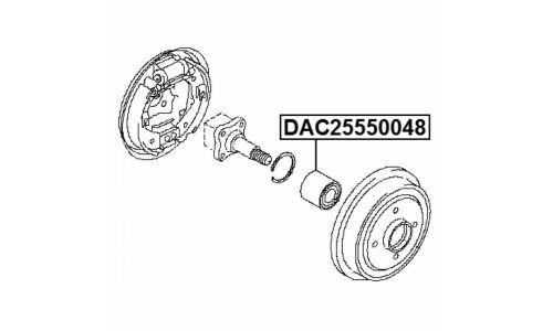 Подшипник ступицы колеса Febest, арт. DAC25550048