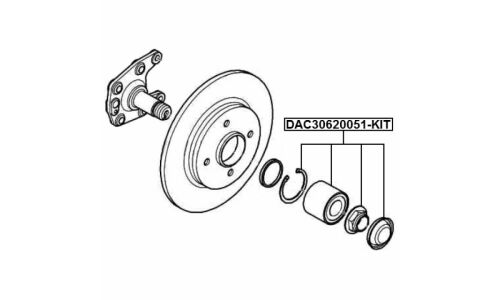 Подшипник ступичный ремкомплект 30x62x51 | зад прав/лев Febest, арт. DAC30620051-KIT