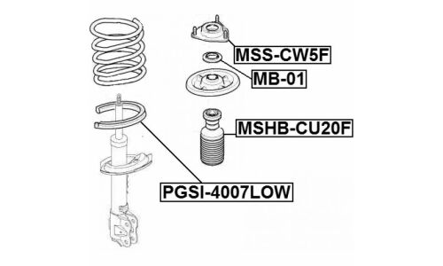 Опора (проставка) пружины нижняя | зад прав/лев Febest, арт. PGSI-4007LOW