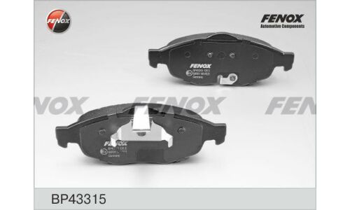 Колодки тормозные дисковые Fenox, передние, комплект на ось (4 шт), арт. BP43315