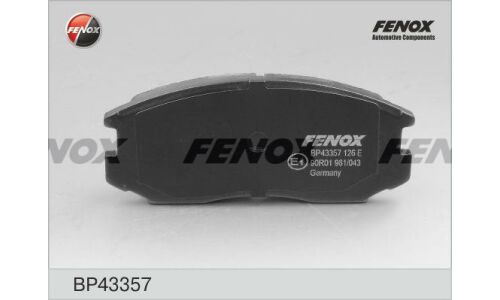 Колодки тормозные дисковые Fenox, комплект на ось (4 шт), арт. BP43357
