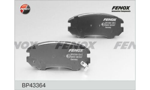 Колодки тормозные дисковые Fenox, передние, комплект на ось (4 шт), арт. BP43364