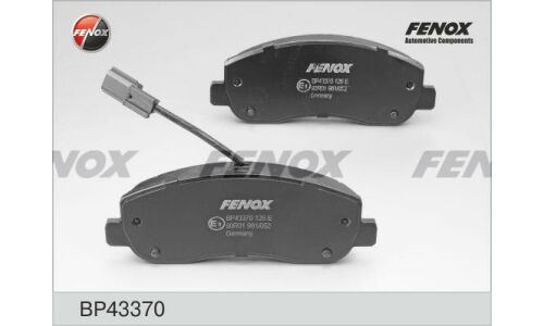 Колодки тормозные дисковые Fenox, передние, комплект на ось (4 шт), арт. BP43370