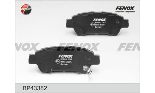 Колодки тормозные дисковые Fenox, задние, комплект на ось (4 шт), арт. BP43382