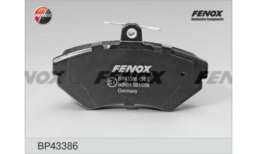 Колодки тормозные дисковые Fenox, передние, комплект на ось (4 шт), арт. BP43386