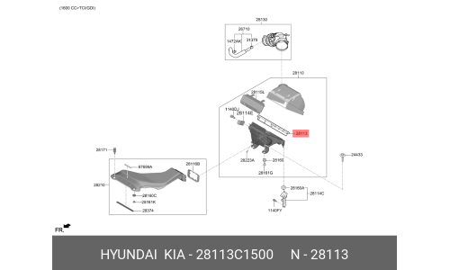 Фильтр воздушный Hyundai/Kia, арт. 28113-C1500