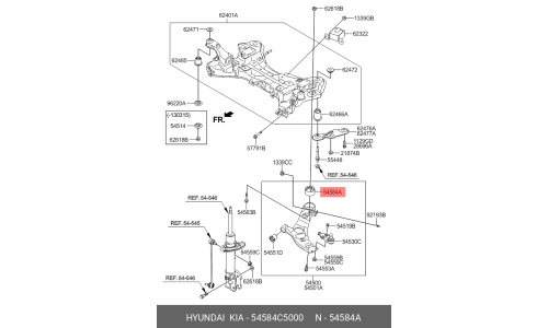 Сайлентблок переднего рычага Hyundai/Kia, арт. 54584C5000