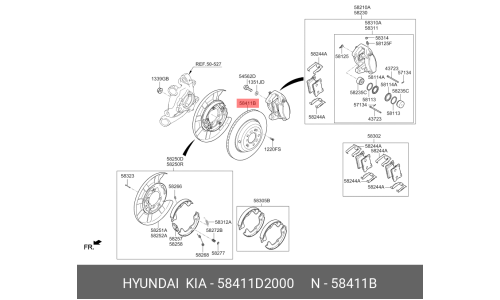 Диск тормозной Hyundai/Kia, арт. 58411D2000