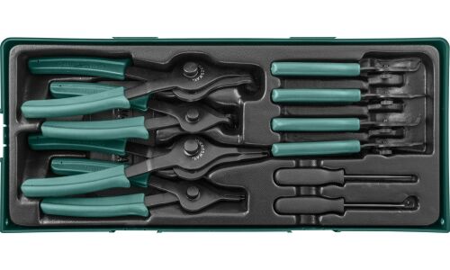 Набор щипцов для стопорных колец 10 предметов (ложемент) JONNESWAY, арт. AG010150SP