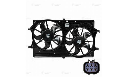 Вентилятор охлаждения радиатора Luzar, с кожухом, с 2 вентиляторами, для Ford Focus, арт. LFK 1054