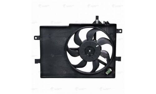 Вентилятор охлаждения радиатора Luzar, с кожухом и резистором, для Fiat Albea, арт. LFK 1661