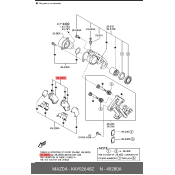 Колодки тормозные дисковые Mazda, задние, комплект на ось (4 шт), арт. KAY02648Z