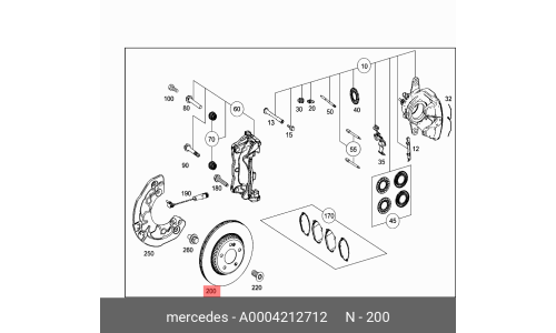 Диск тормозной передний Mercedes, арт. A0004212712