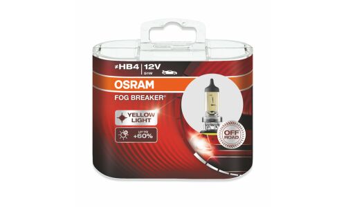 Лампа галогенная Osram Fog Breaker HB4(9006) (P22d, T12), 12В, 51Вт, 3200К, 1 шт, арт. 9006FBR-HCB